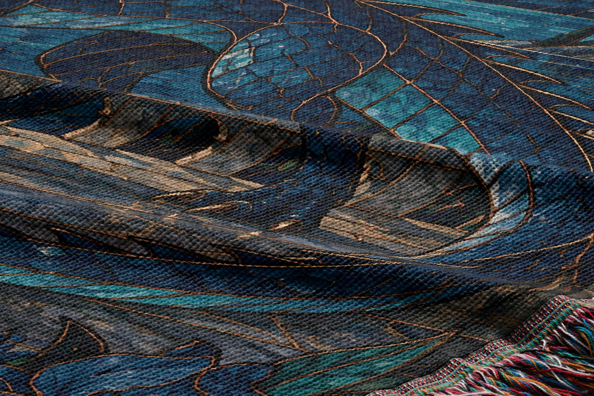 Sgaeyl Woven Throw Blanket woven texture and fringe close-up