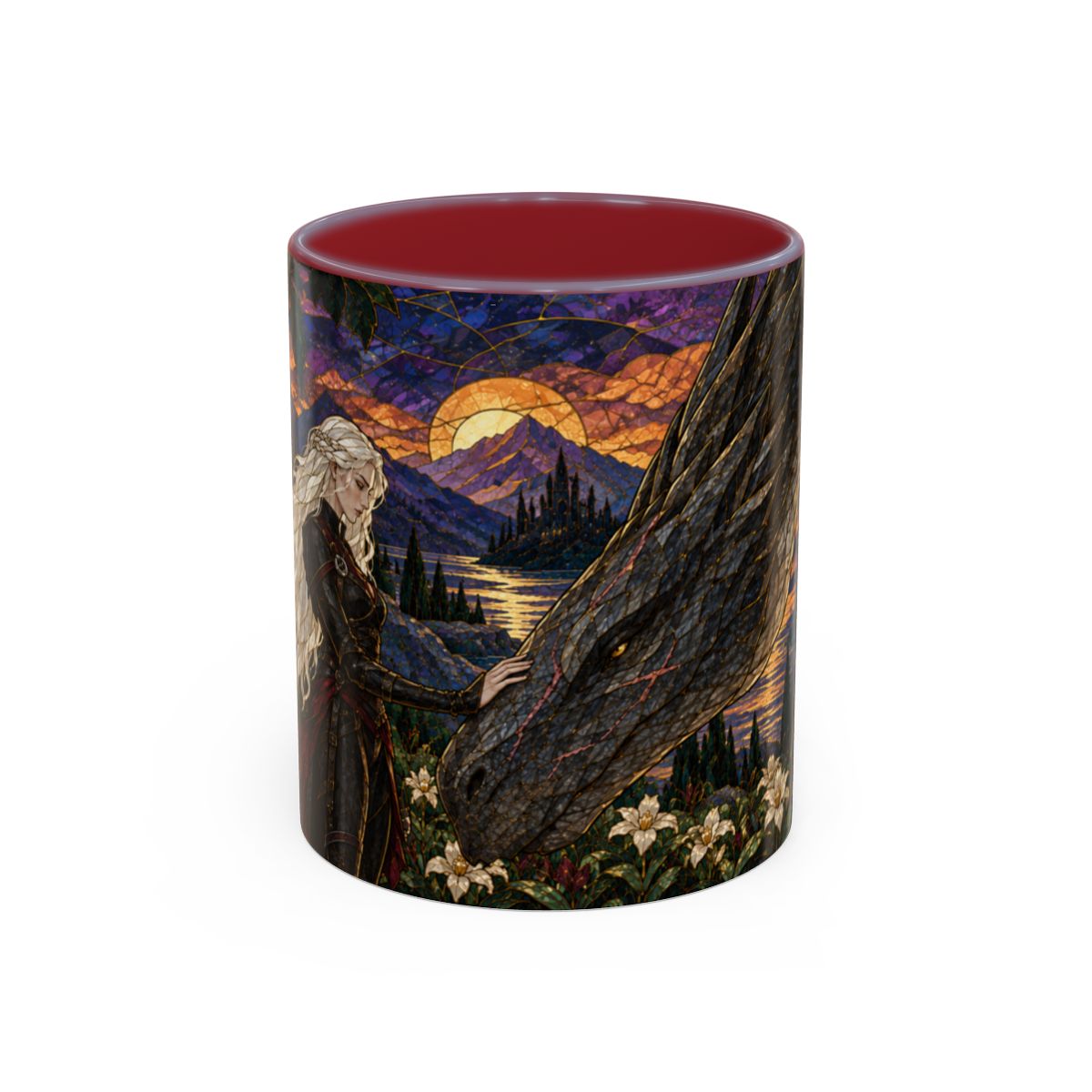 Maroon mug, front