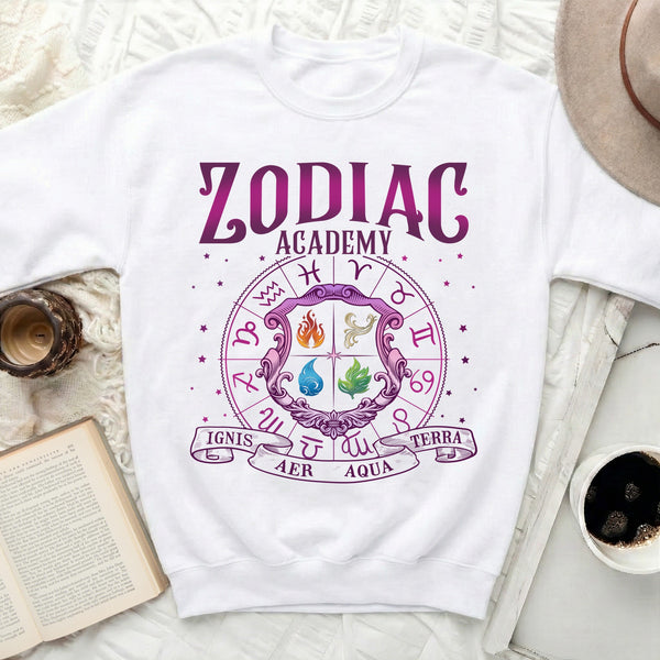 Zodiac Academy Crest Sweatshirt in White