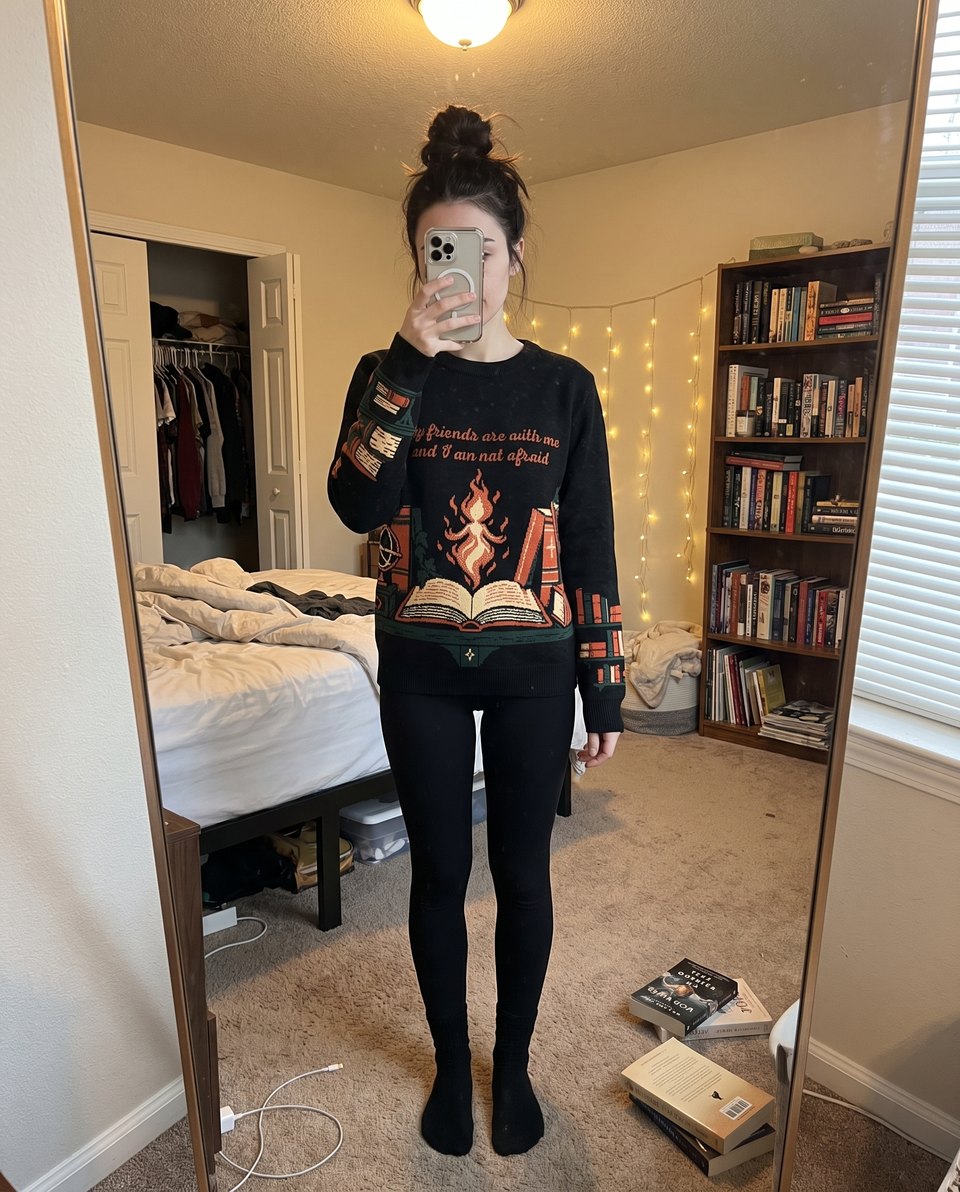 Classic Fit Knitted Crew worn in size 3XS