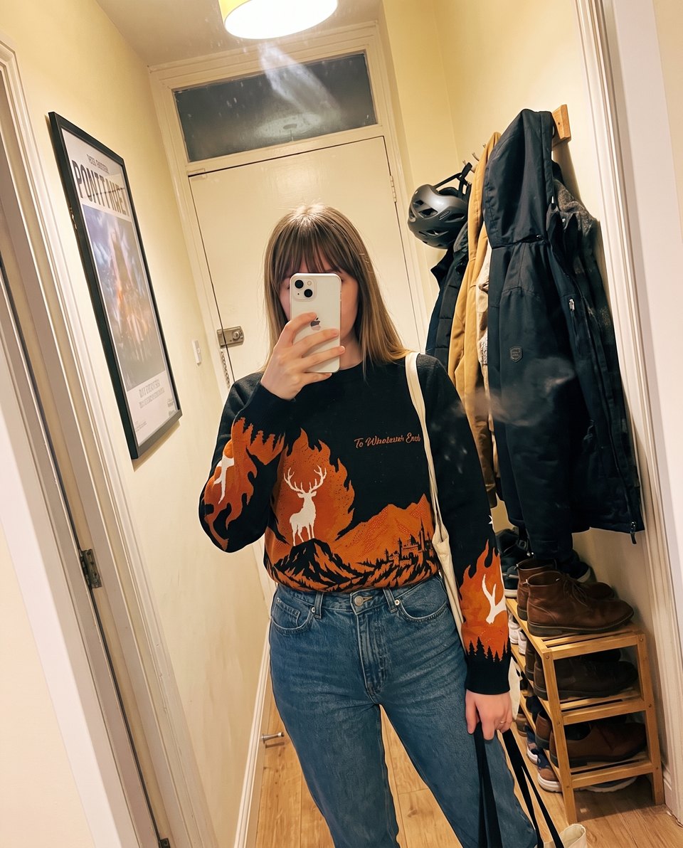 Classic Fit Knitted Crew worn in size XS