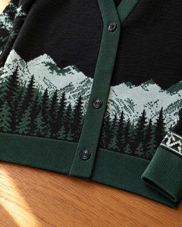 Button Front, Ribbed Trim